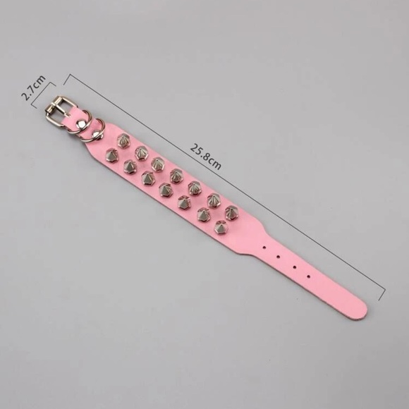 💜 Awesome PU Leather Pink Pastel Studded Bracelet 💜 - Picture 3 of 4